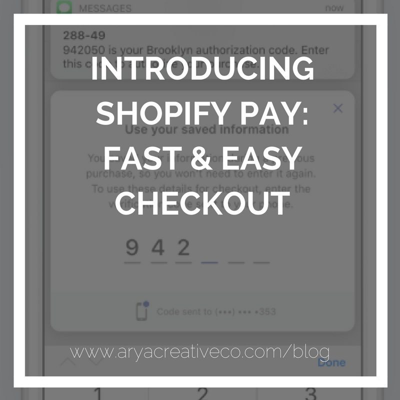 Arya Creative Shopify Pay Fast and Easy Checkout