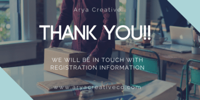 Build a Business Arya Creative Thank You page
