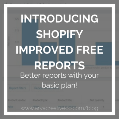 Arya Creative Shopify improved reports graphic