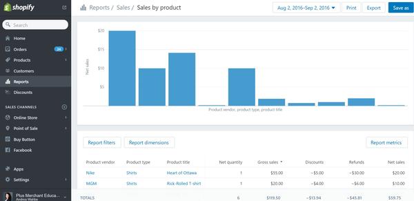 Shopify Report Example